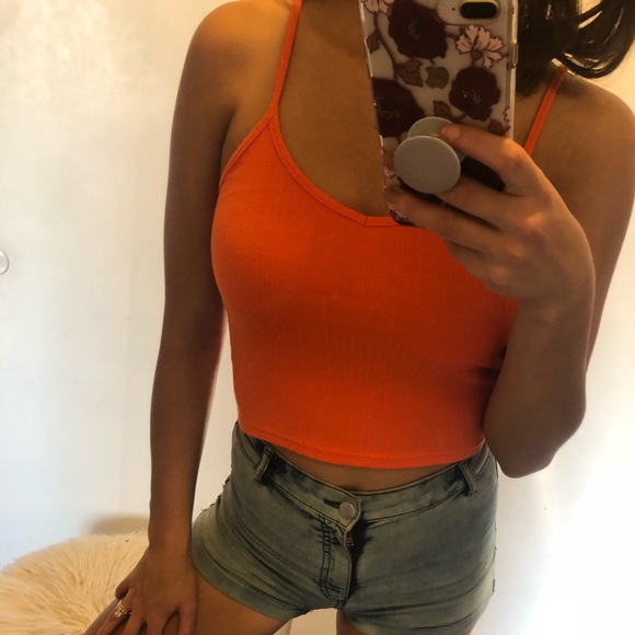 Orange TopShop Ribbed Tank - Picture 3 of 3